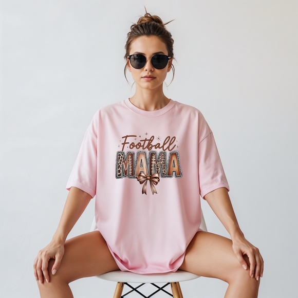 🏈 Game Day Football Mama  T-shirt XXL- 3XL Leopard, lace bow New White Handmade - Picture 10 of 14